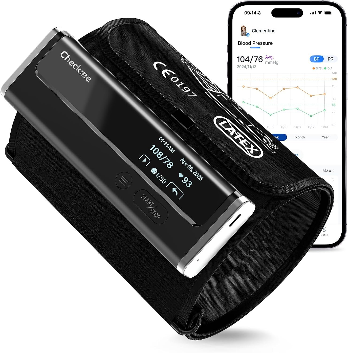 Checkme WiFi Blood Pressure Monitor for Home Use, Bluetooth Automatic