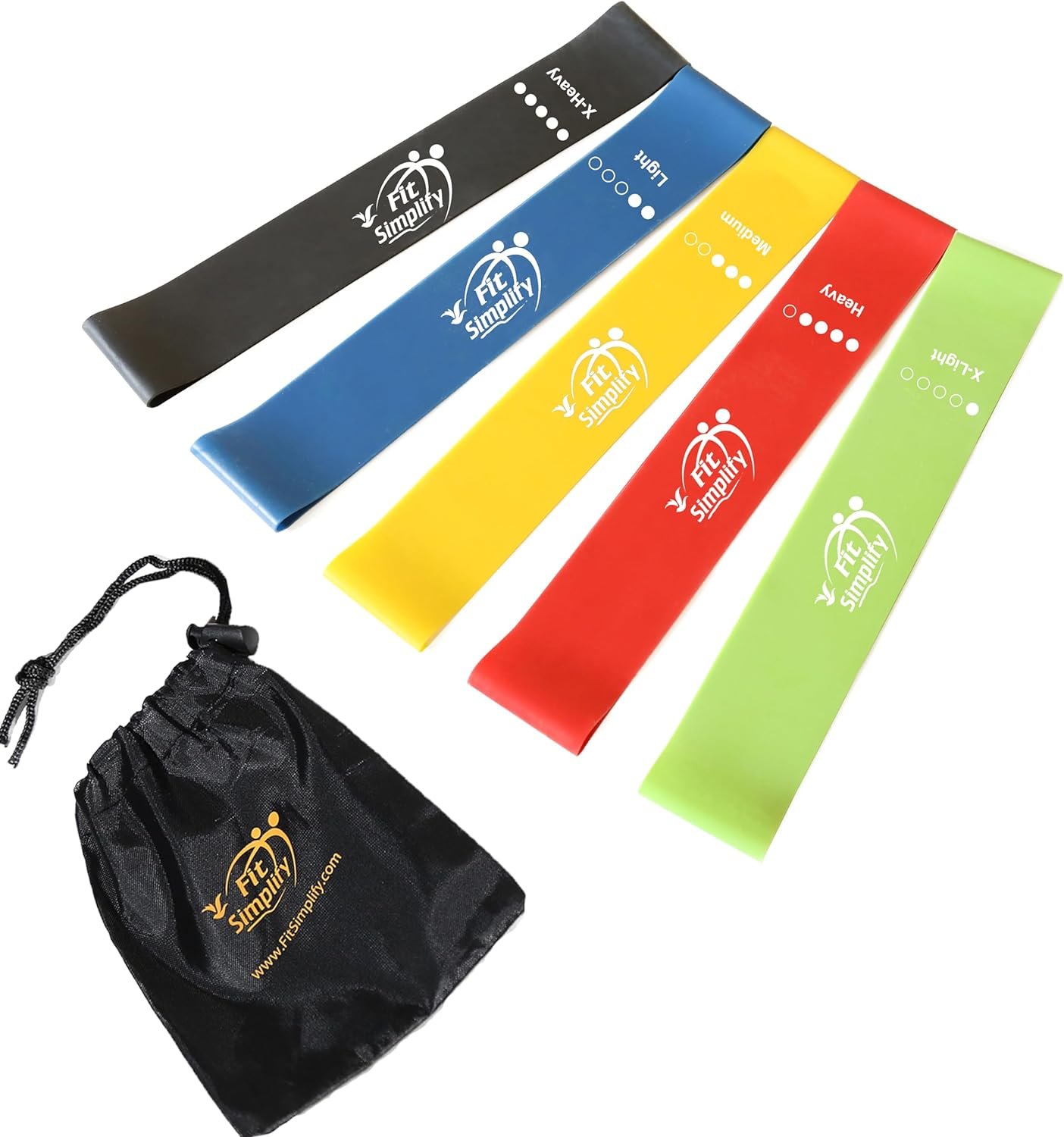 Fit Simplify Resistance Loop Exercise Bands with Instruction Guide and