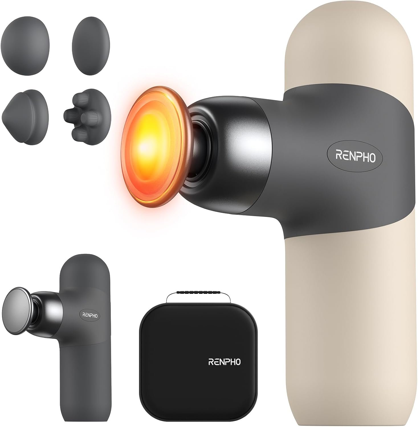 RENPHO Mini Thermal Massage Gun with Heat, Portable Deep Tissue