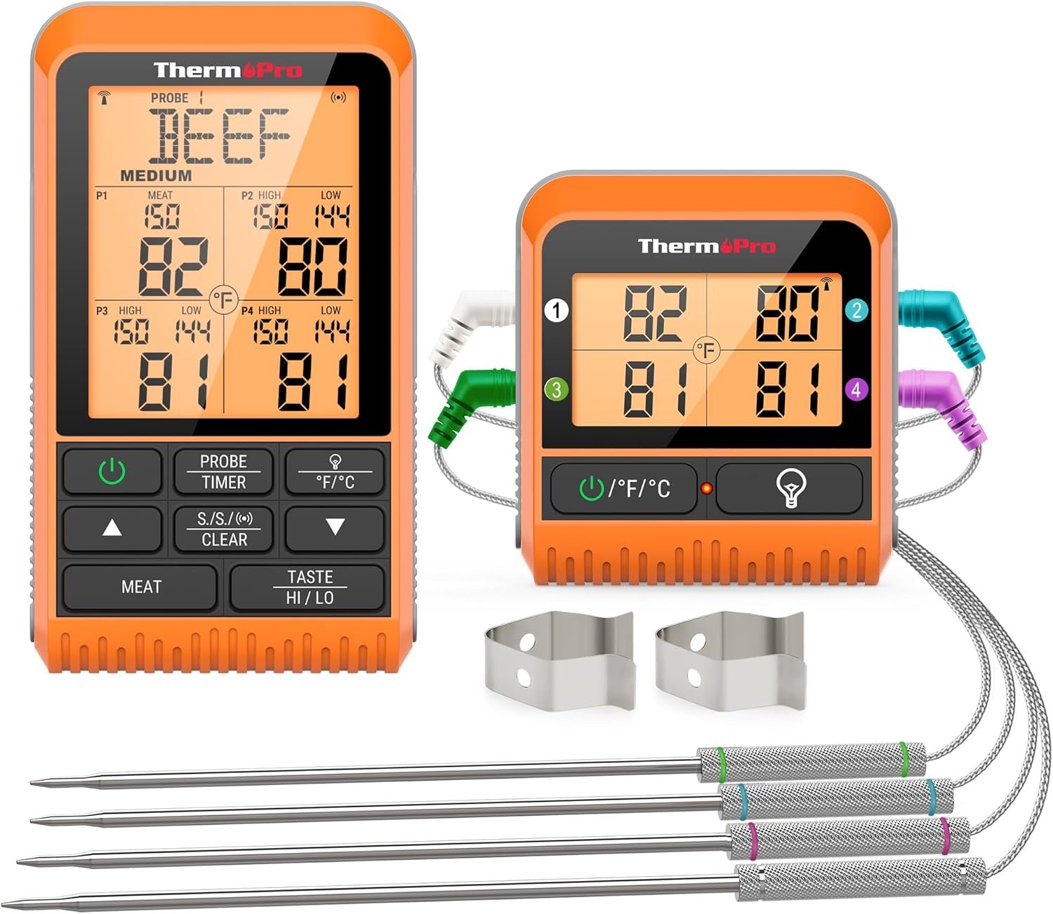 ThermoPro TP829 1000ft Wireless Meat Thermometer Digital for Grilling and