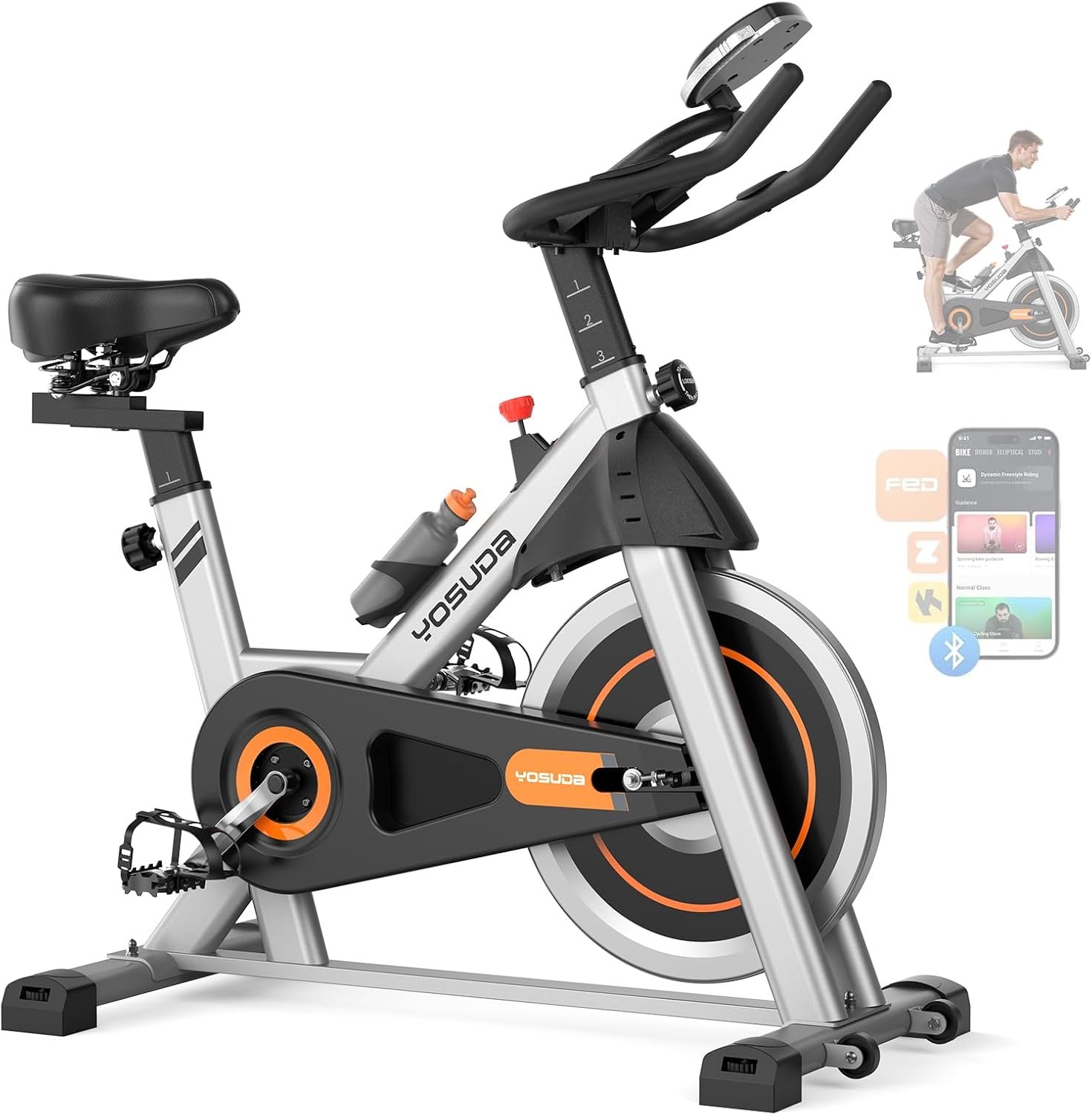 YOSUDA Exercise Bike, Brake Pad Stationary Bike for Home with