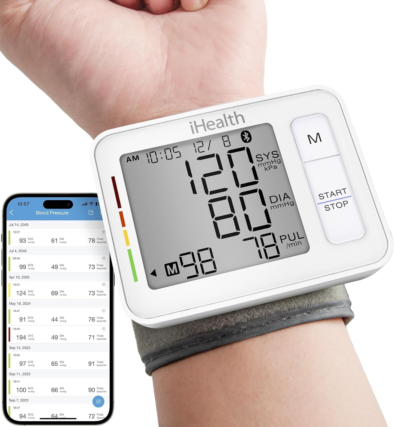 iHealth Push Wrist Blood Pressure Monitor, Digital Bluetooth Blood Pressure