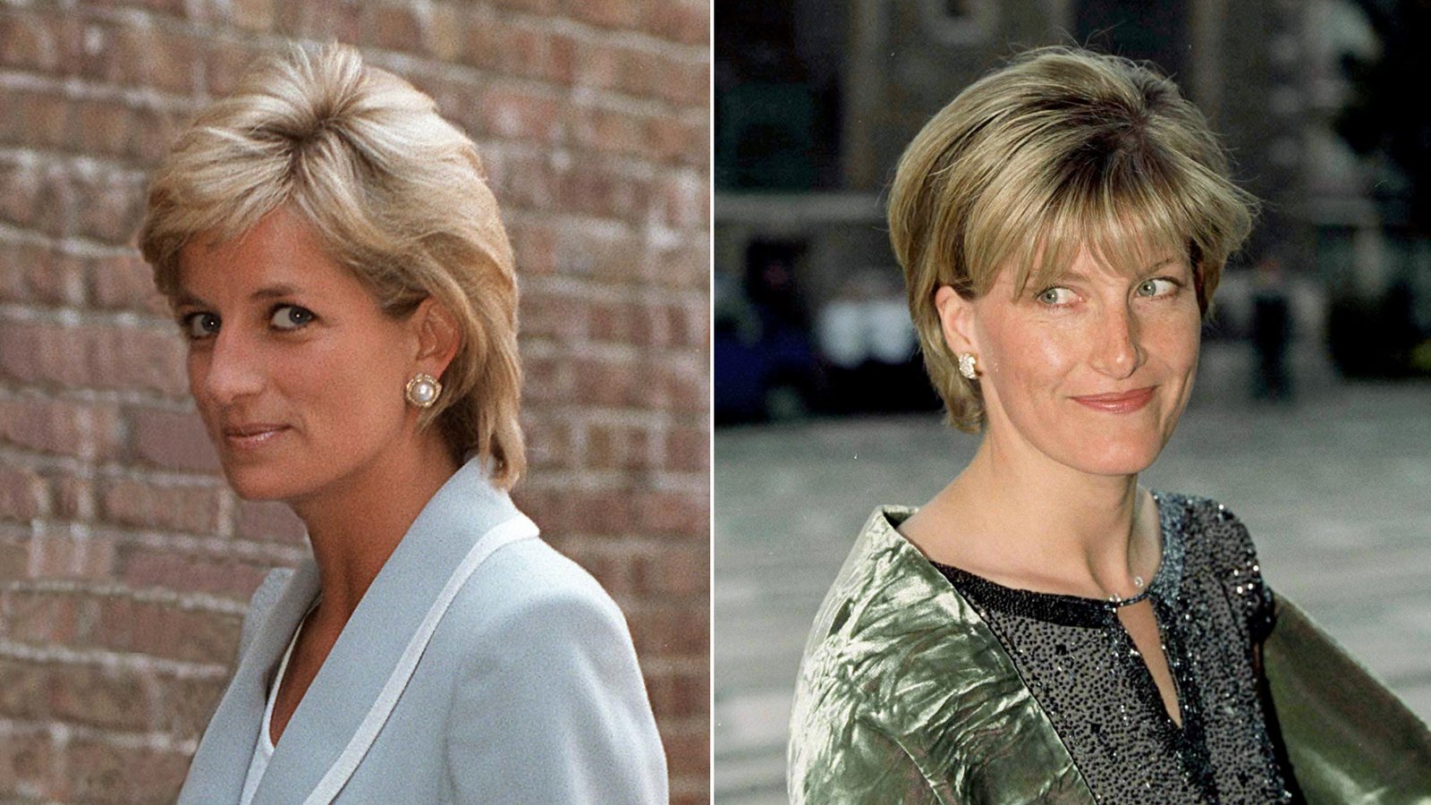 Princess Diana and Duchess Sophie with blonde bobs