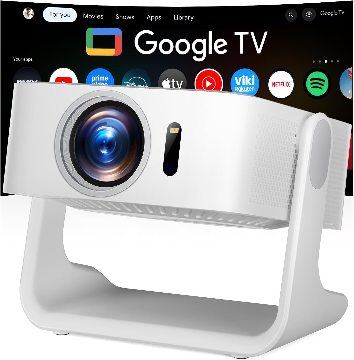 ELEPHAS 4K Smart Projector with WiFi and Bluetooth - Compatible