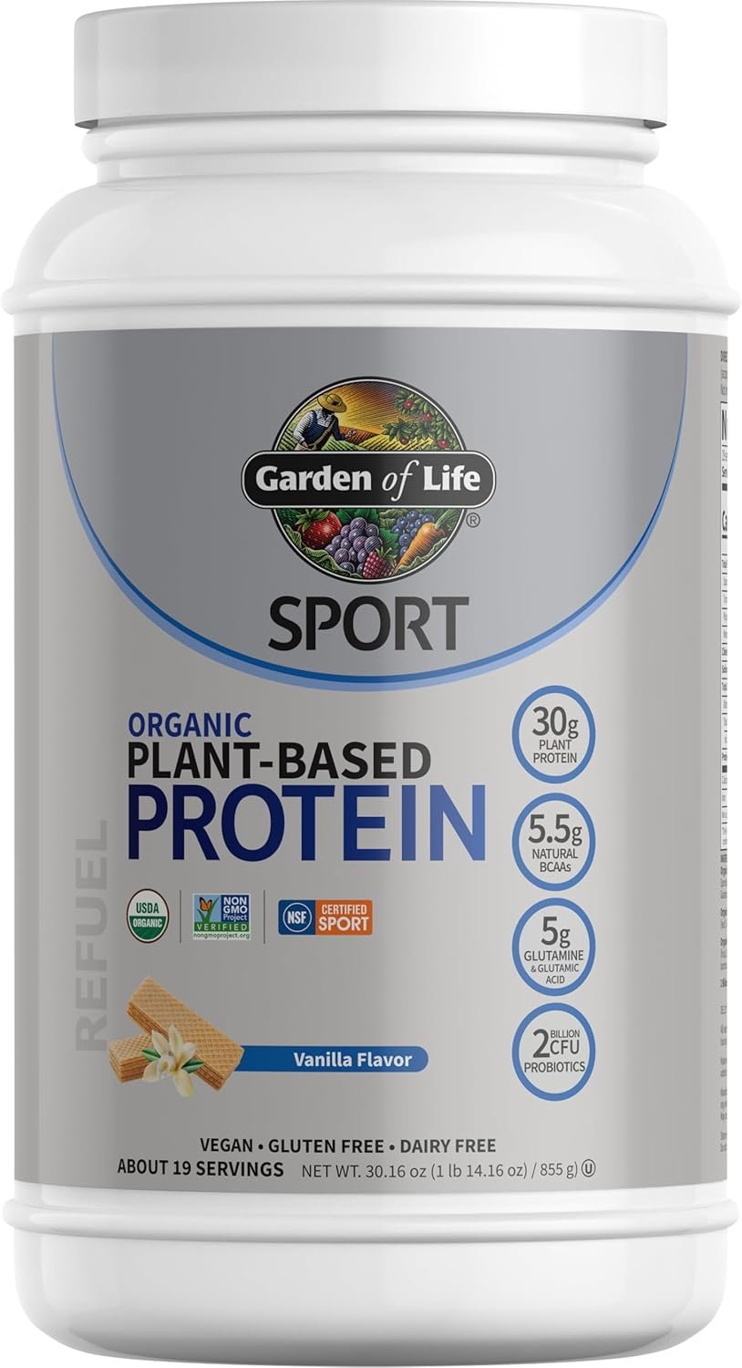 Garden of Life Organic Vegan Protein Powder with Probiotics, BCAAs,