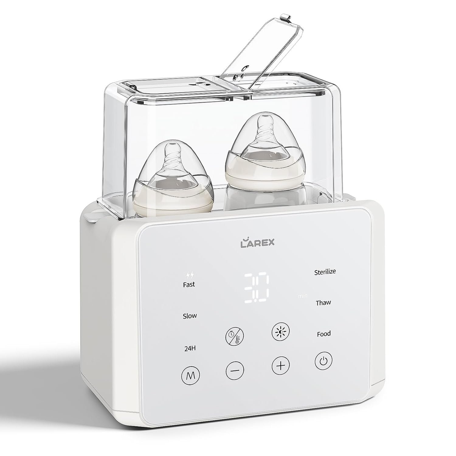 LAREX Double Bottle Warmer, 11-in-1 Fast Baby Bottle Warmer for