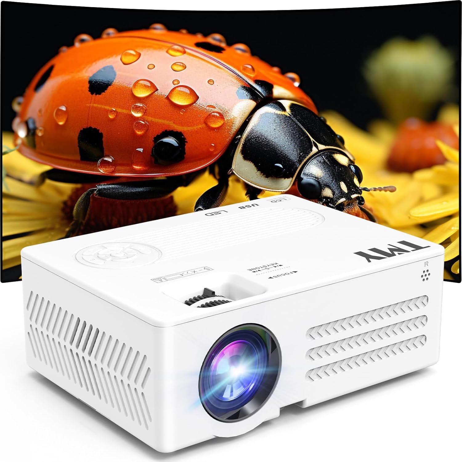 TMY Native 1080P Projector with WiFi and Bluetooth, Outdoor Movie