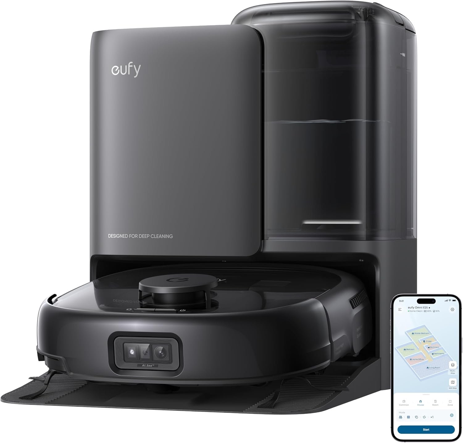 eufy Robot Vacuum E25, HydroJet System with Roller Mop, 20,000