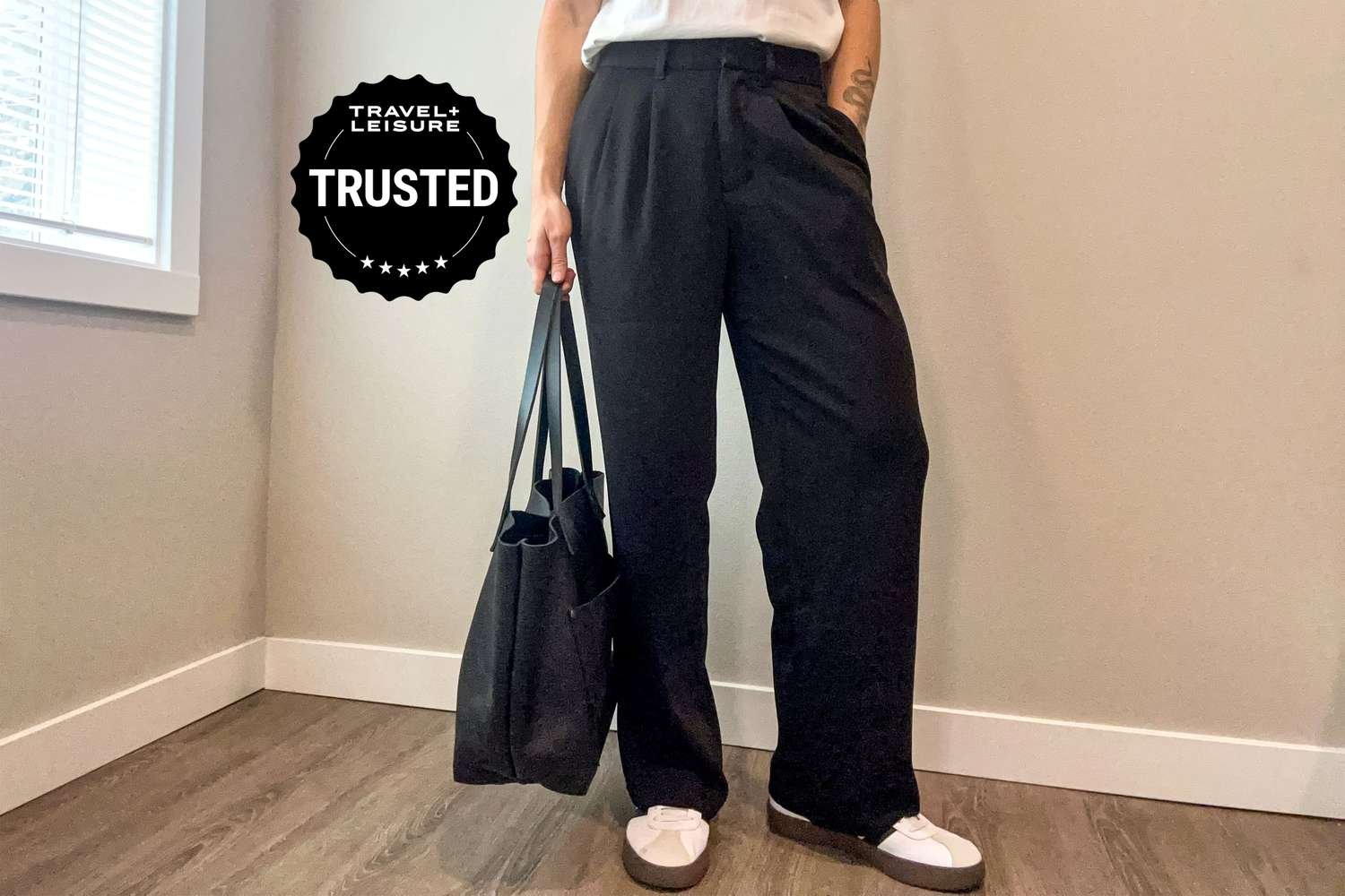 Quince Stretch Crepe Pleated Wide Leg Pants Review