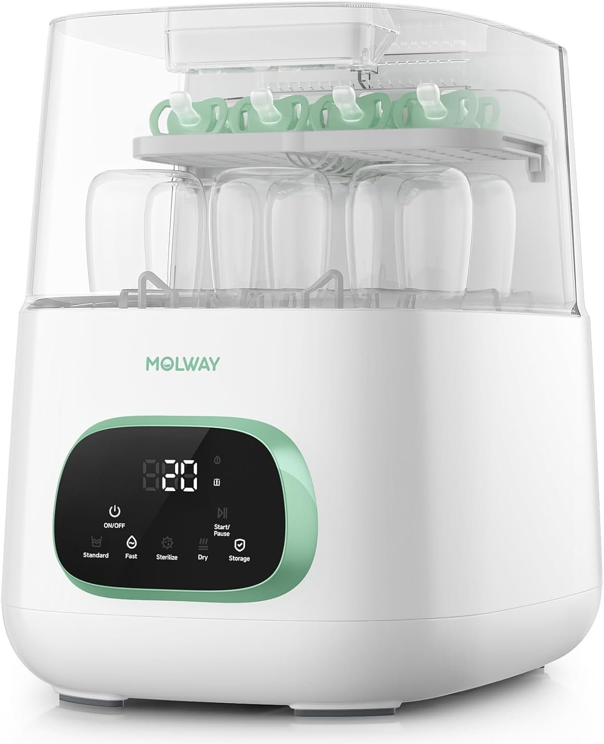 MOLWAY【Upgraded】Baby Bottle Washer, Sterilizer and Dryer, All-in-One Pro Cleaning Machine