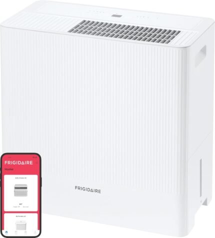 Frigidaire 50-Pint Portable Dehumidifier with Wi-Fi and Energy Star Certification for Medium/Large Rooms & Basements, Custom Humidity Control, Auto Shut Off, White