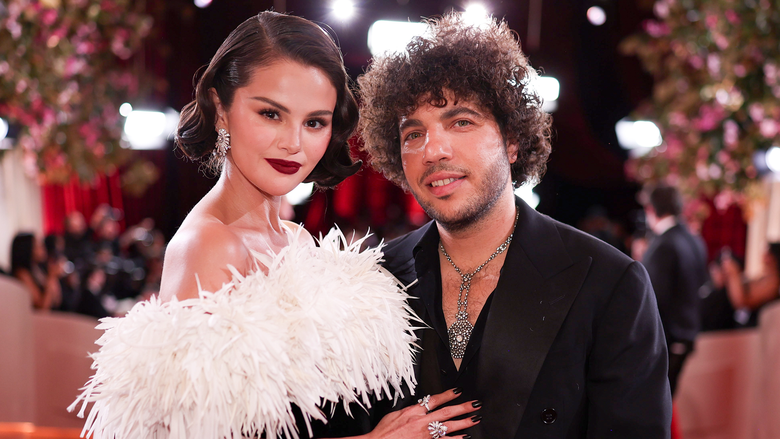 Selena Gomez joined Benny Blanco on a date night in a fringed midi skirt and a black blouse