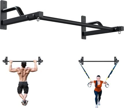 2025 Upgrade Pull Up Bar Wall Mounted - 600 lbs Heavy Duty Strength Training Pull-Up Bars, Ideal Rogue Pull Up Bar for Home and Commercial Gym, Easy Installation Chin Up Bar, Versatile Garage Pullup Bar