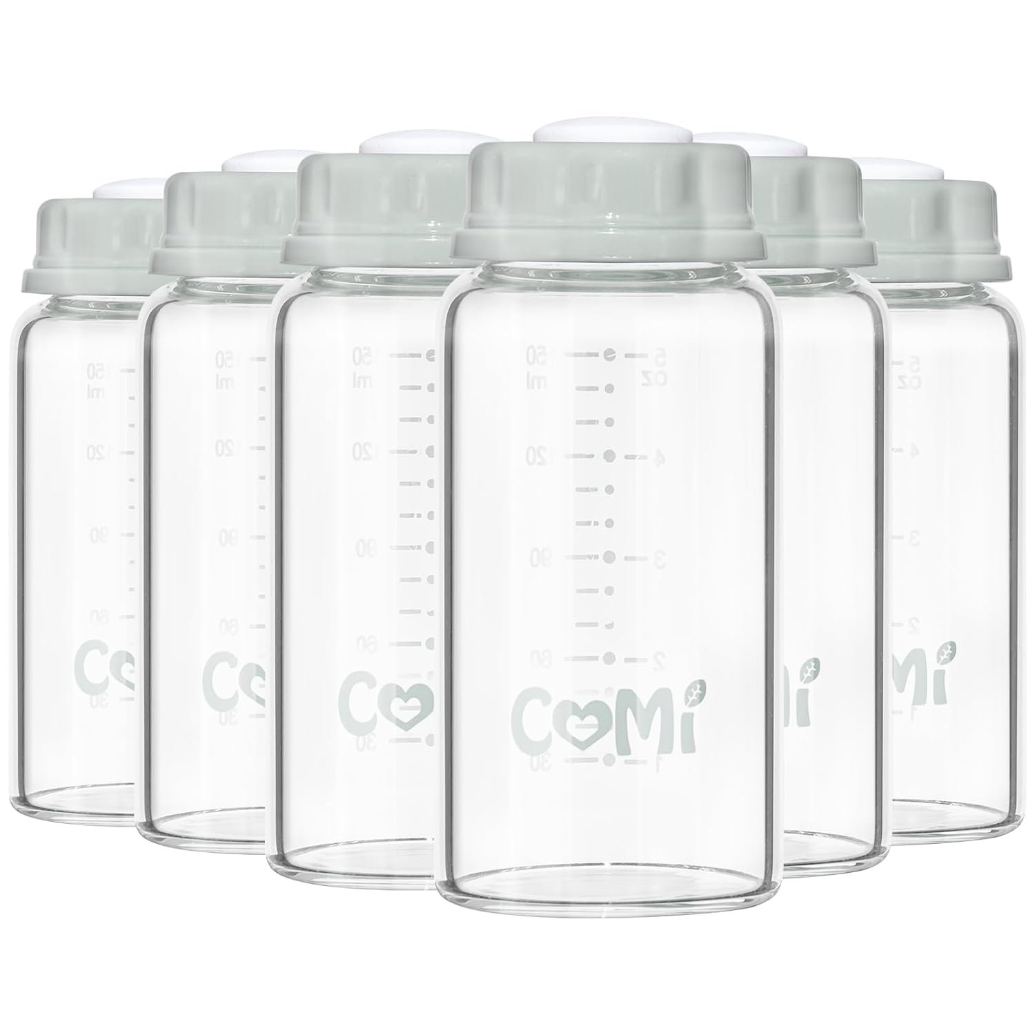 COMI Natural Glass Baby Bottle,Standard Neck Breastmilk Storage Bottle for