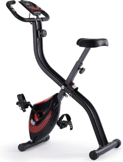 Exercise Bike, 3 IN 1 Stationary Bike, Folding Exercise Bike with 16-Level Resistance, Comfortable Seat Cushion, LCD Monitor, 265 lbs Weight Capacity for Home Gym Workout