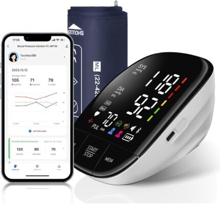huangirl Blood Pressure Monitor Upper Arm, Automatic Blood Pressure Cuff with Large Cuff - Blood Pressure Monitors for Home Use, Talking Blood Pressure Monitor, 240 Memories for 2 Users