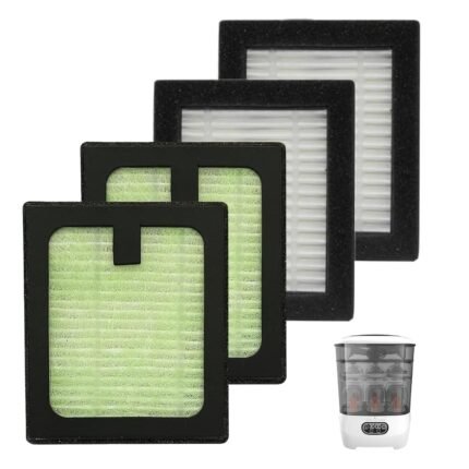 4 Pack Dryer Advanced HEPA Filter Replacement for Baby Brezza Baby Bottle Dryer Advanced and Baby Brezza Baby Bottle Washer, Only