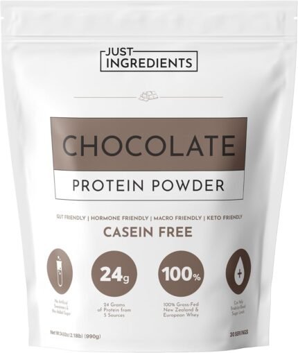 Chocolate Protein Powder – 30-Serving Blend with 100% Grass-Fed Whey & Organic Plant Proteins – Rich Cocoa Flavor – Supports Muscle Recovery, Energy & Satiety* – No Artificial Sweeteners or Fillers