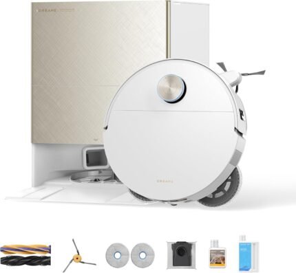 DREAME X60 Max Ultra Complete Robot Vacuum and Mop, Ultra-Thin Design, 35,000Pa Suction, Self Emptying&Refilling, Mop Self-Cleaning, 280+ Obstacle Avoidance, White