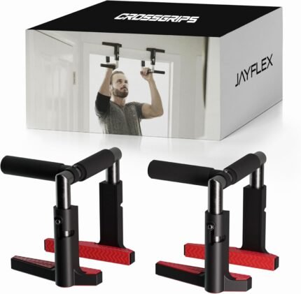 Jayflex CrossGrips Compact Pull Up Bar - Pull Up Bar Door Frame for Work from Home Fitness - Adjustable Door Frame Pullup Bar Handles - 250 lbs Capacity
