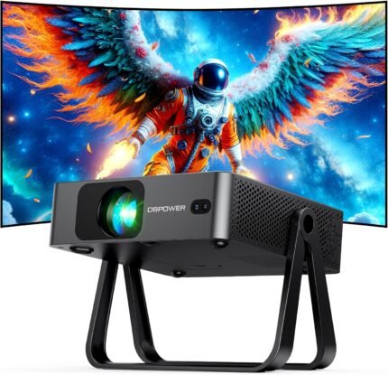[Ultra-Slim 1.97"| Auto Focus | Built-in Apps | 360° Stand] Smart Mini Projector with WiFi and Bluetooth, Compatible with Netflix, Youtube, Prime Video, DBPOWER N5 Portable Movie Projector for Bedroom