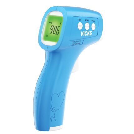 Vicks Non-Contact Infrared Thermometer for Forehead, Food and Bath – Fast, Reliable, and Clinically Proven Accuracy for Adults, Babies, Toddlers and Kids