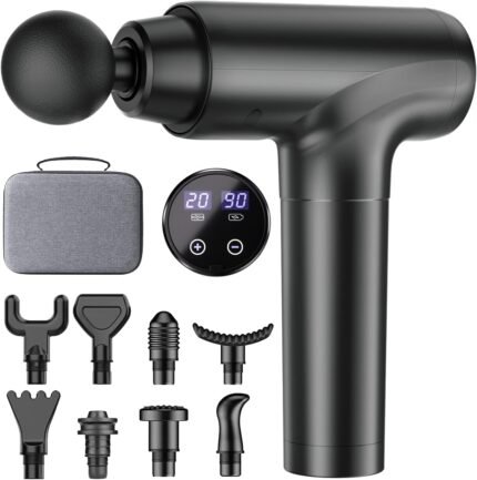 cotsoco Massage Gun, Muscle Massage Gun Deep Tissue Back Massager for Pain Relief, 20 Speeds Handheld Electric Massager Tool with Silent Brushless Motor, Suitable for Gym Office Home Travel