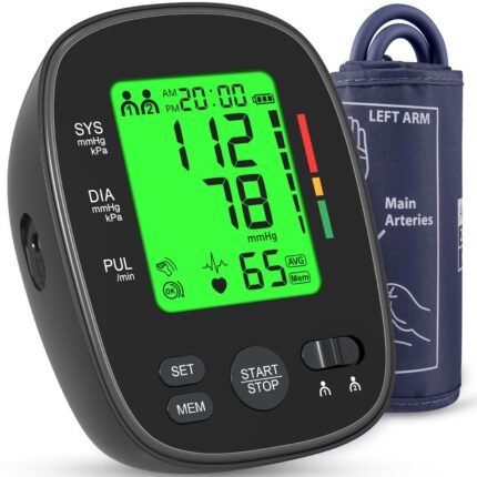 Blood Pressure Monitor Upper Arm: Automatic Blood Pressure Monitors for Home Use - Electric BP Machines Large Cuff 8.7"-16.5" Adjustable - LCD Digital Display 2 Users 99 Sets Memory