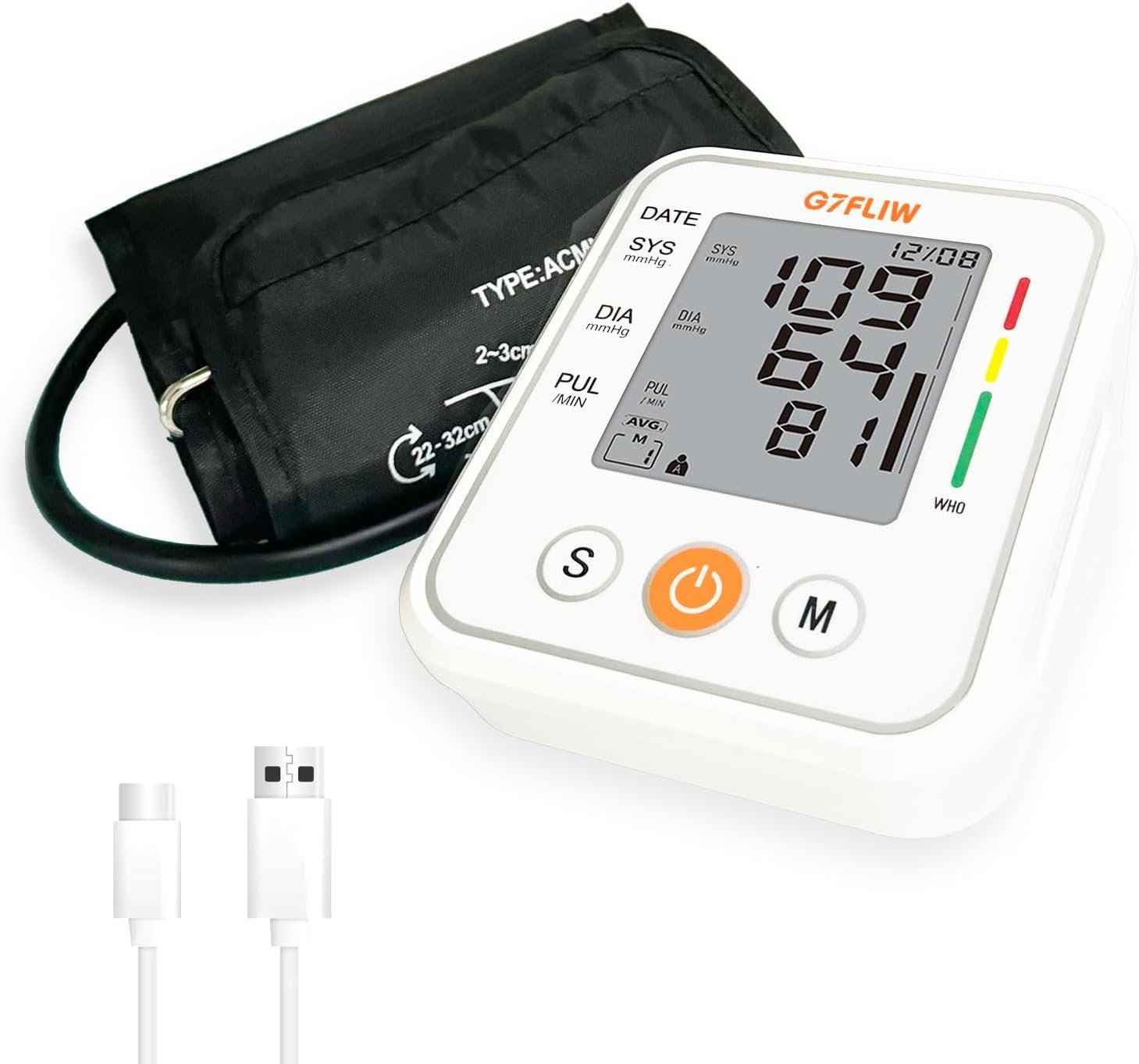 Blood Pressure Monitor for Home Use, Rechargeable Bp Cuff Upper