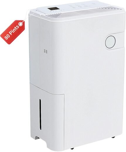 OLIXIS 80Pints Dehumidifier with Drain Hose, Most Efficient Energy Star, 5,500 Sq.Ft Dehumidifier for Basement, 5L Tank, Smart Humidity Ring, Ideal Humidity Remover for Home, Bedroom & Bathroom