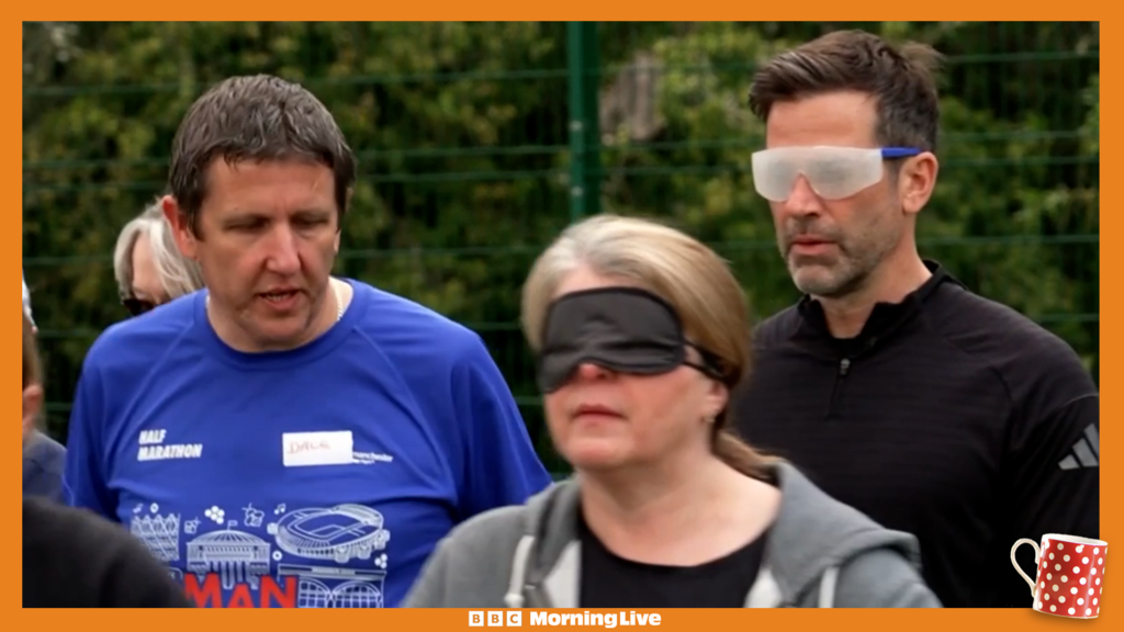 Gethin Jones trains to be Dr Oscar's guide runner